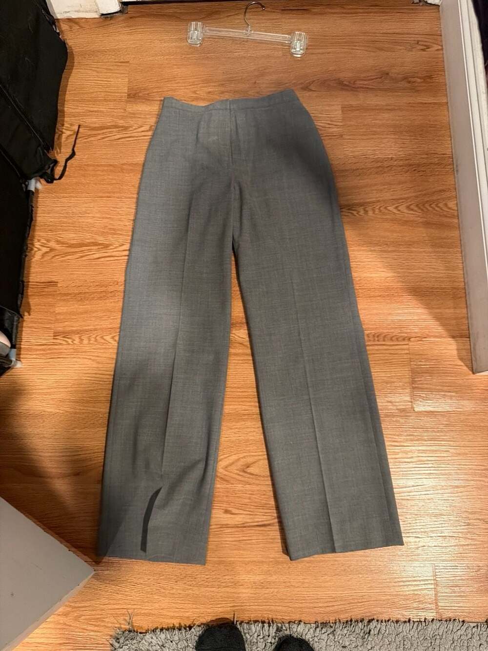 Classiques Entier Grey Wool Blend Wide Leg Trousers Size 4